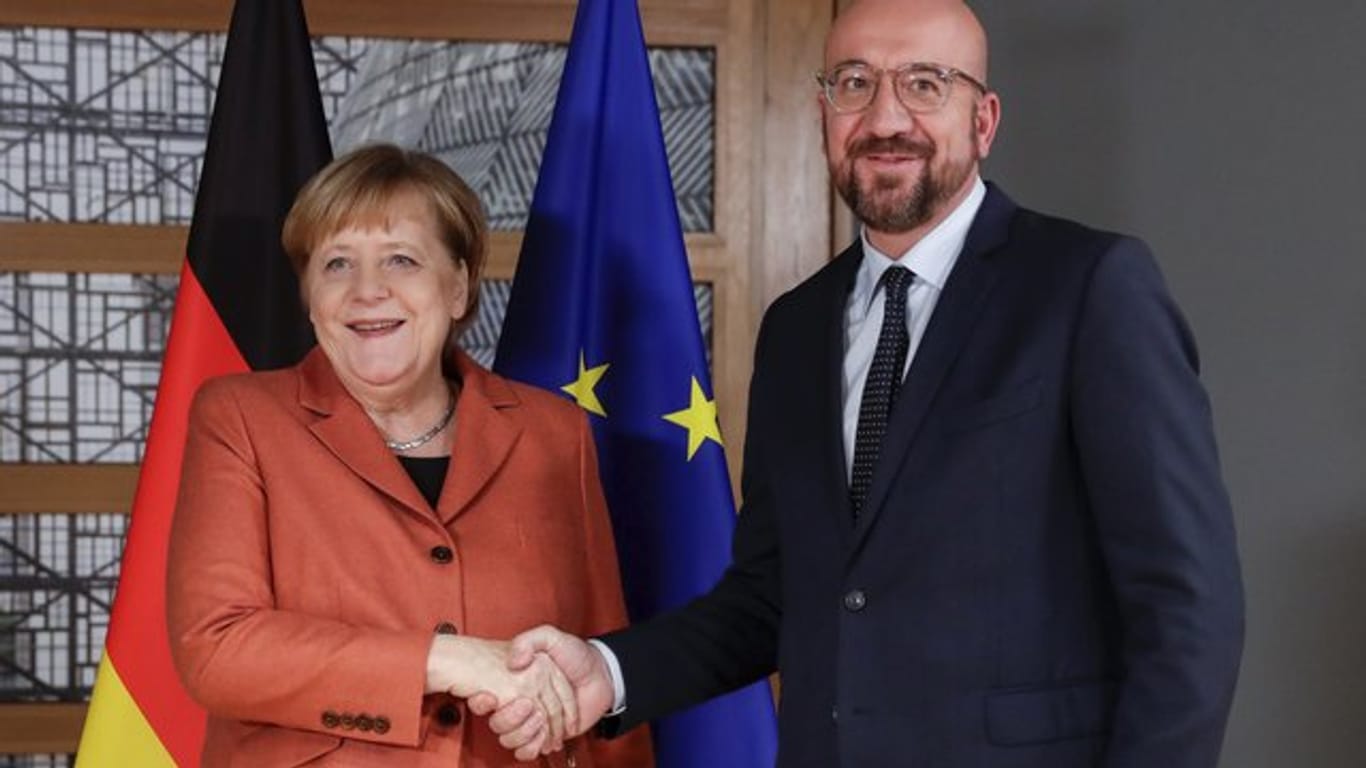 Angela Merkel beim Treffen mit dem neuen EU-Ratspräsidenten Charles Michel.
