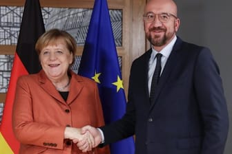 Angela Merkel beim Treffen mit dem neuen EU-Ratspräsidenten Charles Michel.
