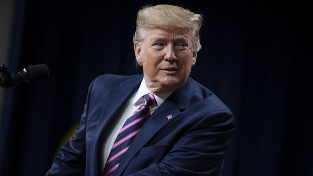 Donald Trump am Donnerstag während einer Konferenz im Weißen Haus.