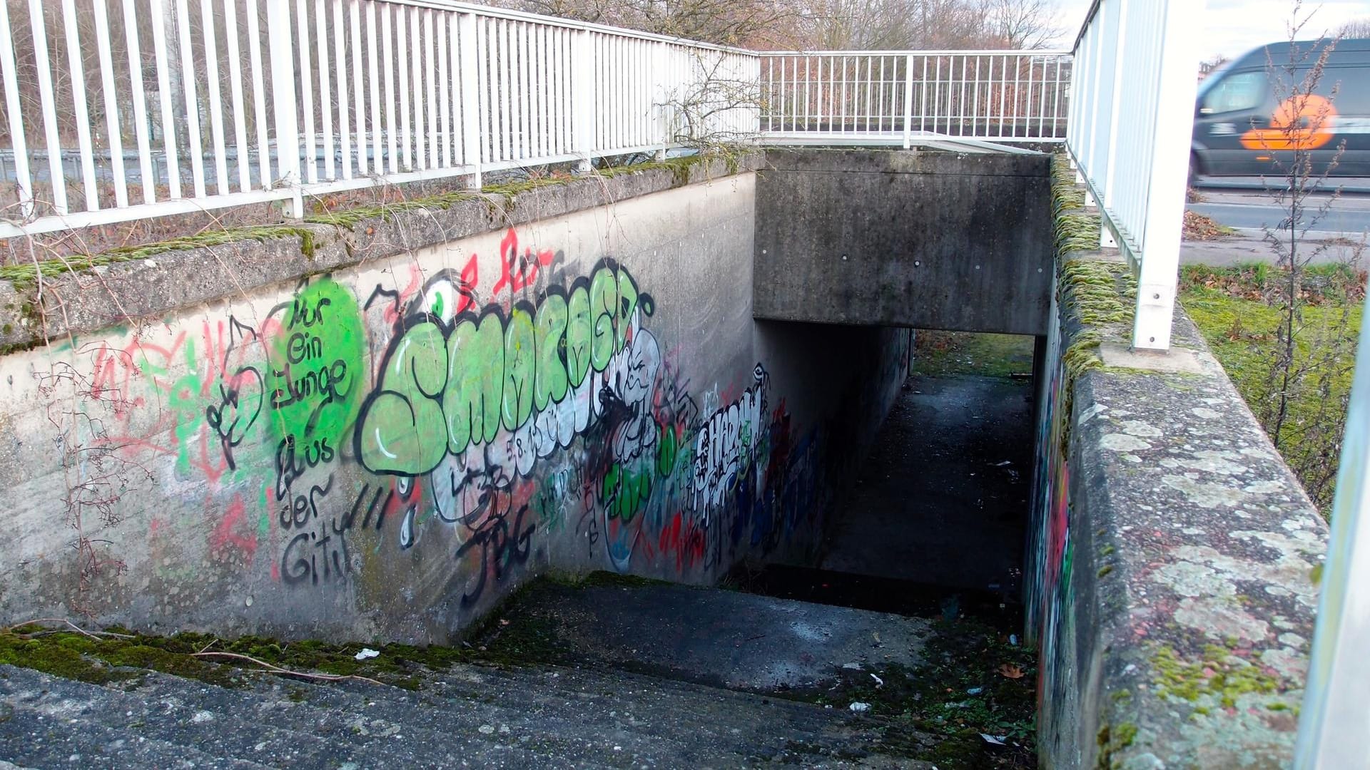 Diese Zugänge für einen geplanten S-Bahnhof stammen aus den 80er Jahren. Schon damals war ein neuer Stadtteil angedacht, der bis heute jedoch nie umgesetzt wurde.