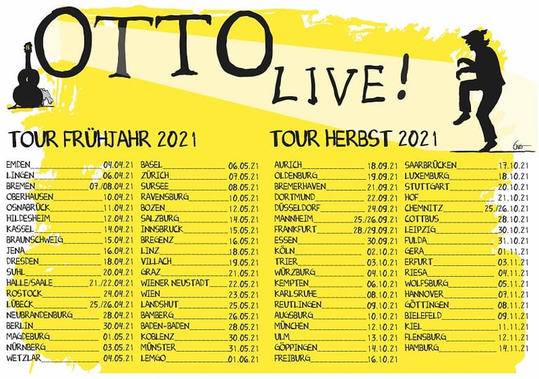 Konzerttermine: 2021 tritt Otto 76 Mal im Rahmen seiner "Otto live!" auf