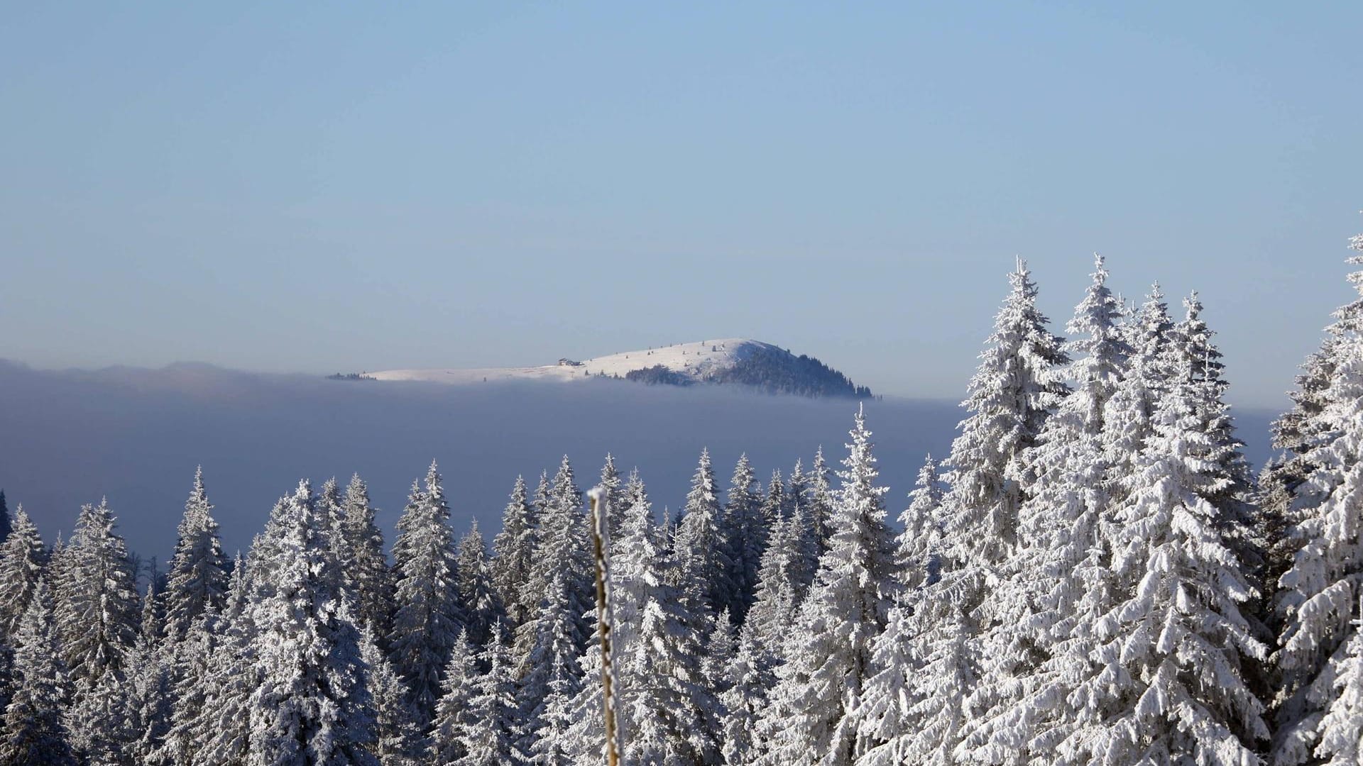 Der Feldberg in Baden-Württemberg: Am Samstag war zudem ein starkes Sturmtief über den Schwarzwald gezogen. Der Feldberg in Baden-Württemberg: Am Samstag war zudem ein starkes Sturmtief über den Schwarzwald gezogen.