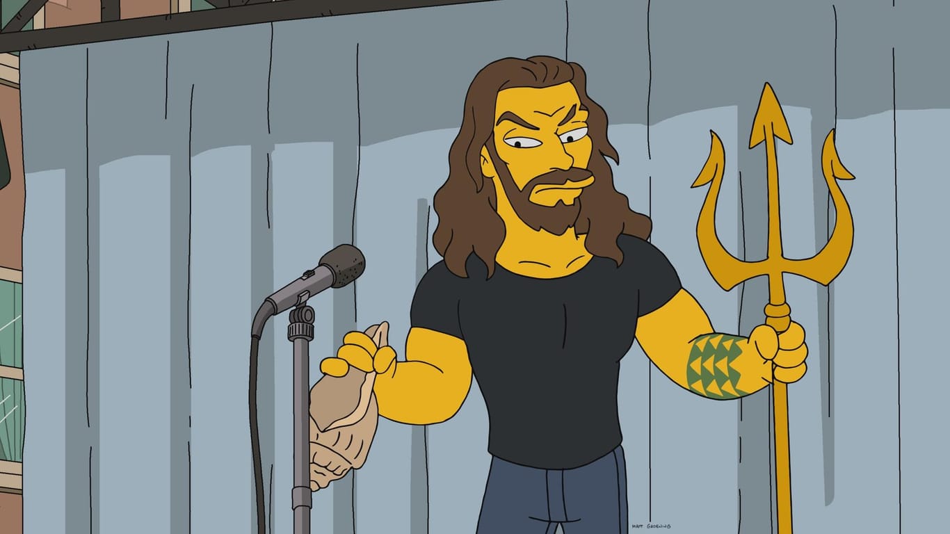 Jason Momoa bei den Simpsons: Der US-Schauspieler aus "Game of Thrones" hatte einen "Gastauftritt" in der Zeichentrick-Serie. Damit ist er einer von vielen Promis.