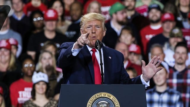 US-Präsident Trump wettert gegen Gegner. US-Präsident Trump wettert gegen Gegner.