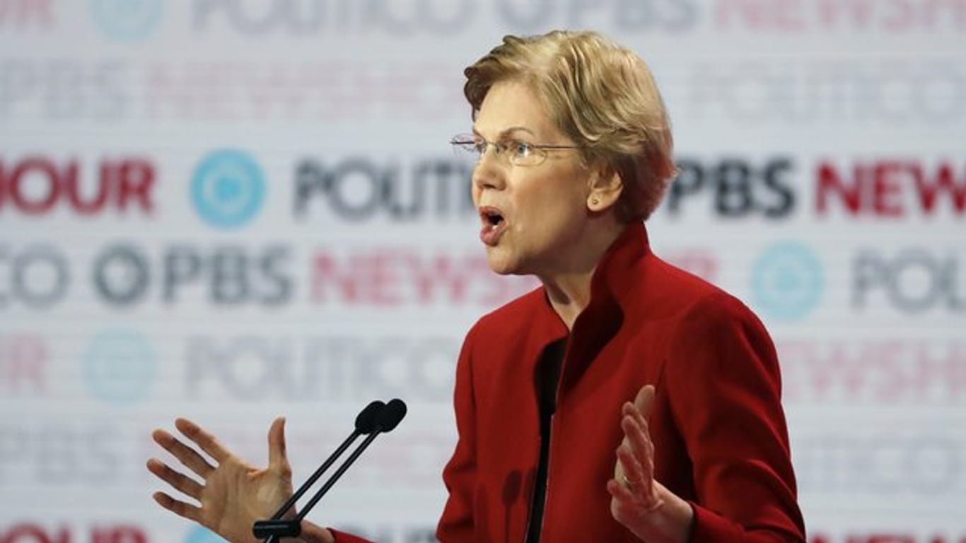 Die demokratische Bewerberin Elizabeth Warren während der jüngsten TV-Debatte der US-Demokraten.