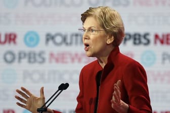 Die demokratische Bewerberin Elizabeth Warren während der jüngsten TV-Debatte der US-Demokraten.
