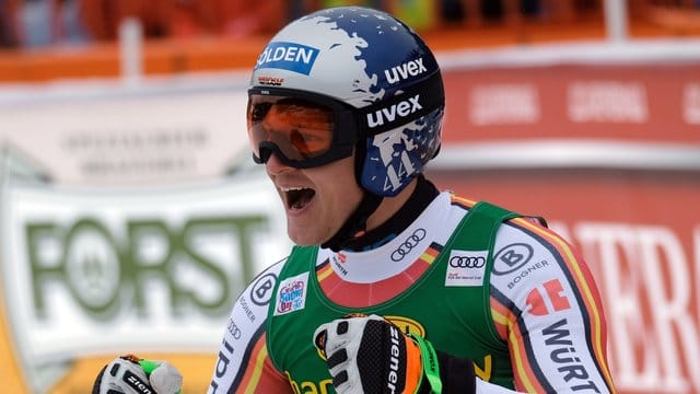 Thomas Dreßen freute sich über seinen dritten Platz.