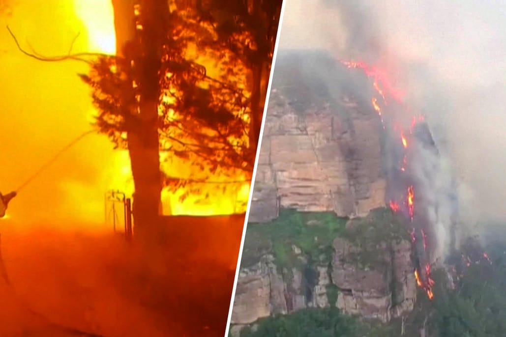 Felswände scheinen kein Hindernis: Hier klettert die Feuerschneise an der Klippe hoch.