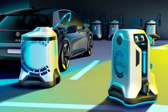Laderoboter von VW: Der Autobauer erlaubt einen Blick in die Zukunft, in der die Suche nach Ladeplätzen für E-Autos ein Ende hat. (Symbolbild)