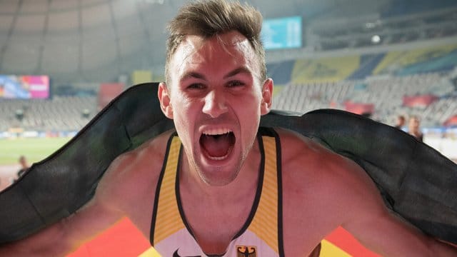 Goldjunge: Niklas Kaul gewann bei der Leichtathletik-WM in Katar Gold im Zehnkampf.