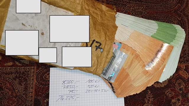 In dem Umschlag steckten 16. In dem Umschlag steckten 16.