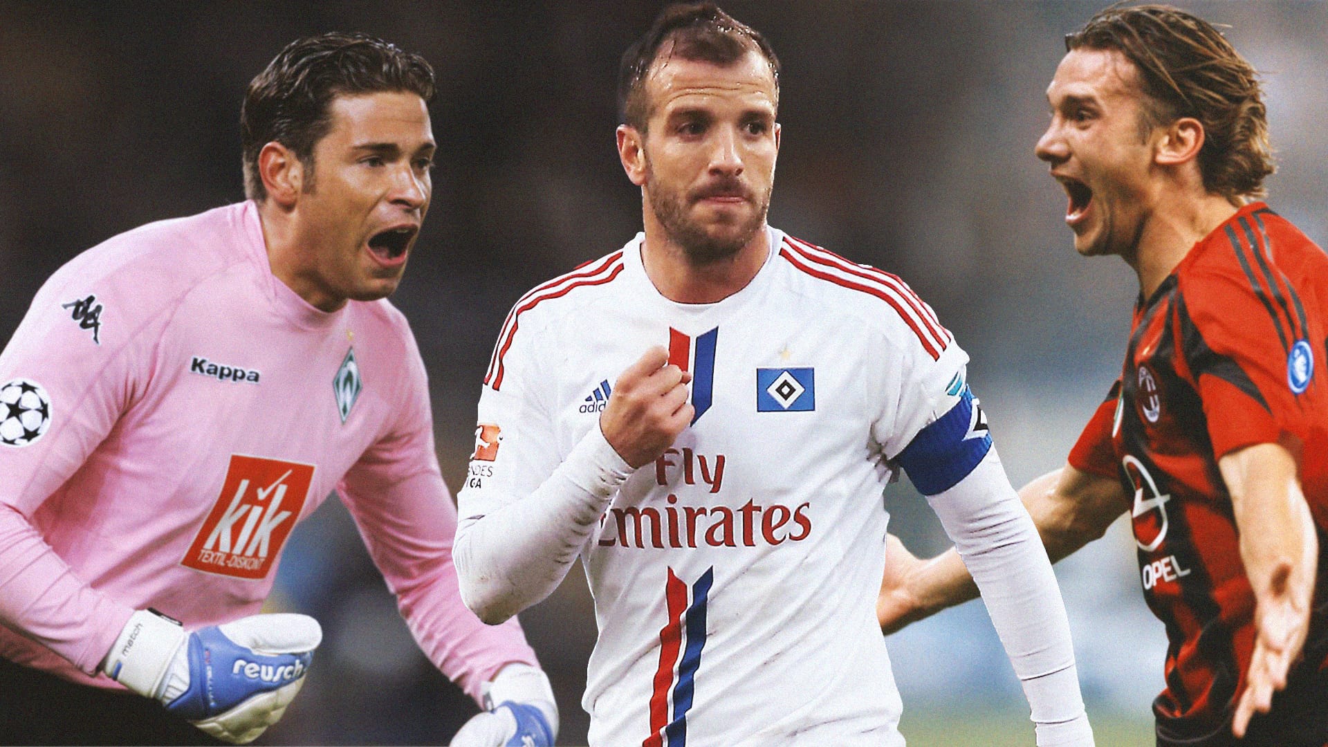 Sie wechselten die Disziplin nach erfolgreicher Fußballerkarriere: Tim Wiese (l.), Rafael van der Vaart (m.) und Andrey Shevechenko (r.).