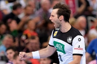 Uwe Gensheimer im Trikot der deutschen Handball-Nationalmannschaft.