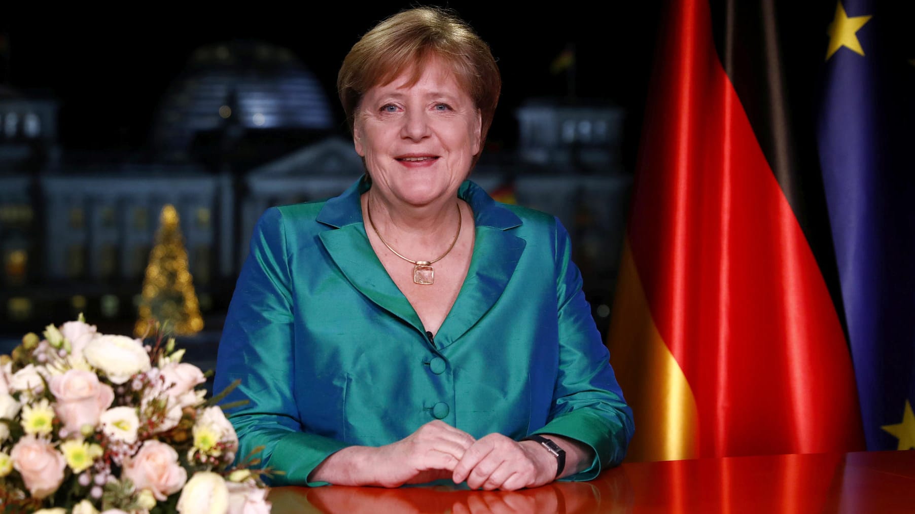 Angela Merkel bei ihrer Neujahrsansprache: Die Kanzlerin macht den Deutschen in ihrer Neujahrsansprache Mut.