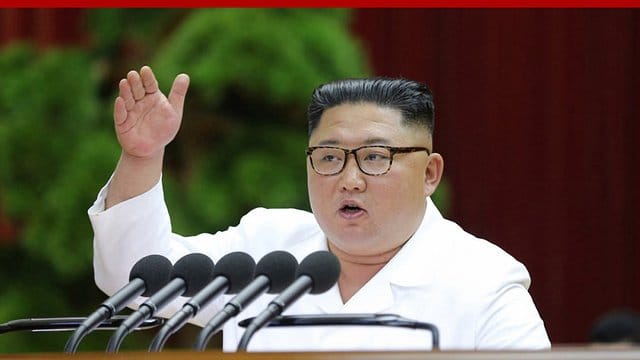 Nordkoreas Machthaber Kim Jong Un gestikuliert bei einem Treffen führender Funktionäre der regierenden Arbeiterpartei. Nordkoreas Machthaber Kim Jong Un gestikuliert bei einem Treffen führender Funktionäre der regierenden Arbeiterpartei.