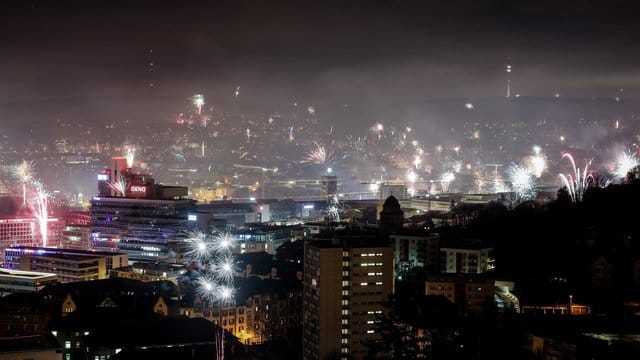 Der Silvesterhimmel über Stuttgart.