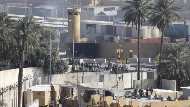 Blick über das Gelände der US-Botschaft in Bagdad. Blick über das Gelände der US-Botschaft in Bagdad.