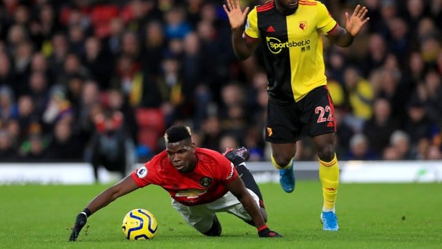Muss wohl am rechten Fuß operiert werden: Paul Pogba von Manchester United. Muss wohl am rechten Fuß operiert werden: Paul Pogba von Manchester United.