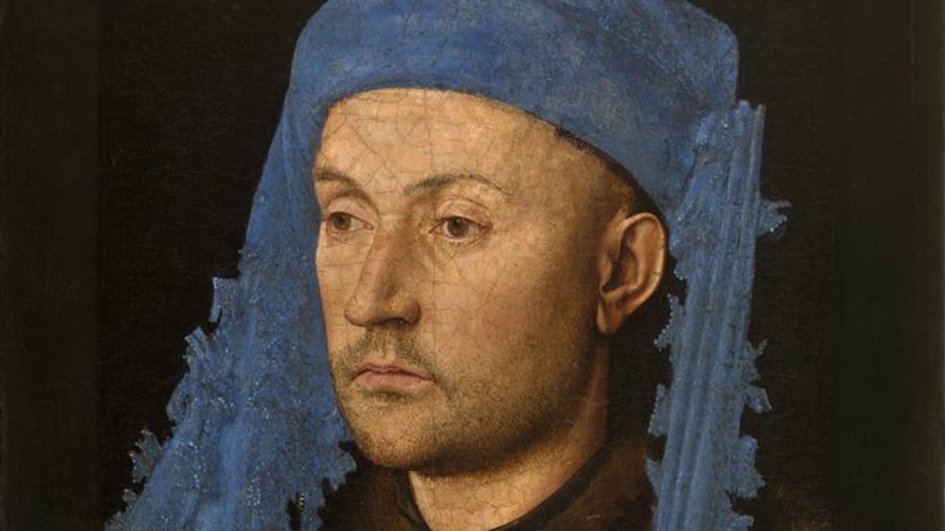 Das Gemälde "Bildnis eines Mannes mit blauem Chaperon" (ca.