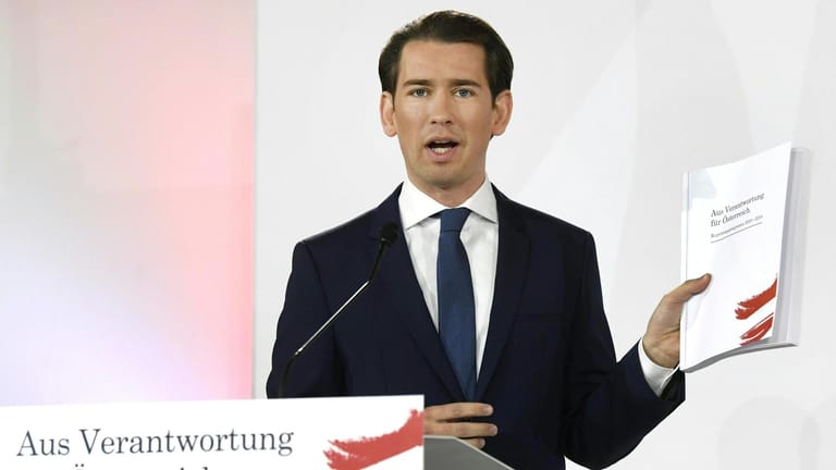 ÖVP-Chef Sebastian Kurz: In Wien stellt er das Regierungsprogramm der grün-türkisen Koalition vor.
