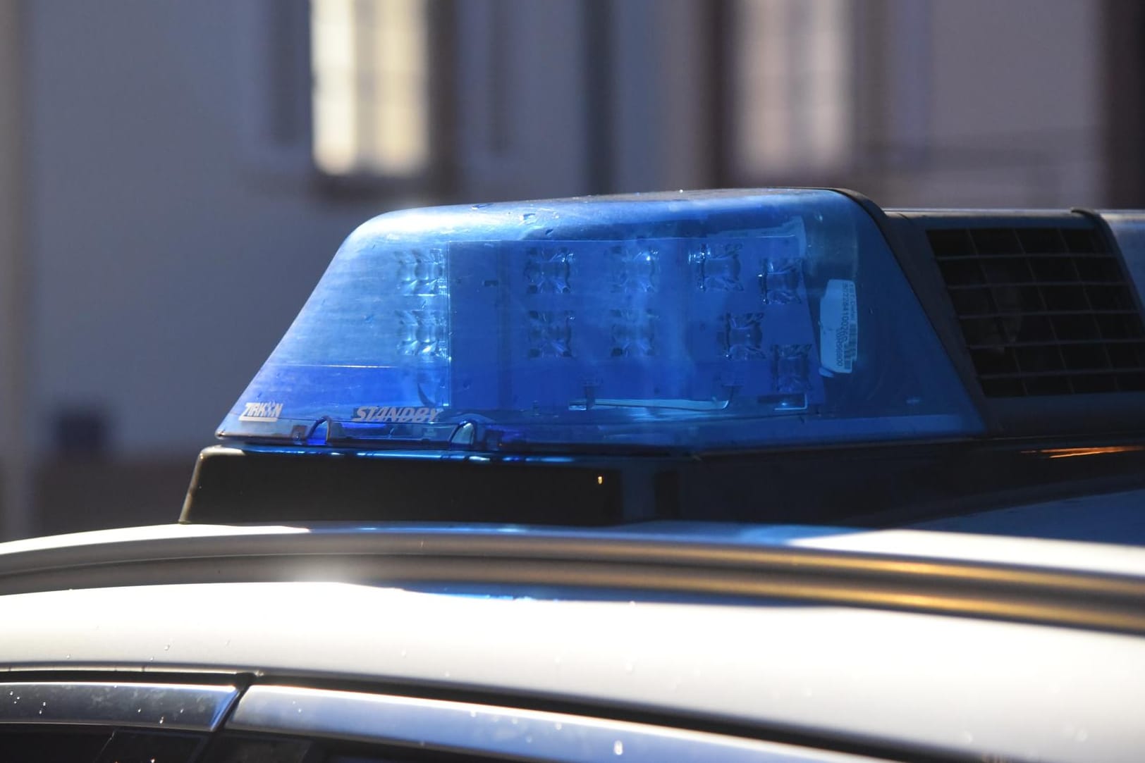 Blauchlicht auf einem Polizeiauto: Nachdem die Seniorin der Frau ihr Gold anvertraut hatte, wurde sie misstrauisch und wählte den Notruf. (Symbolbild)