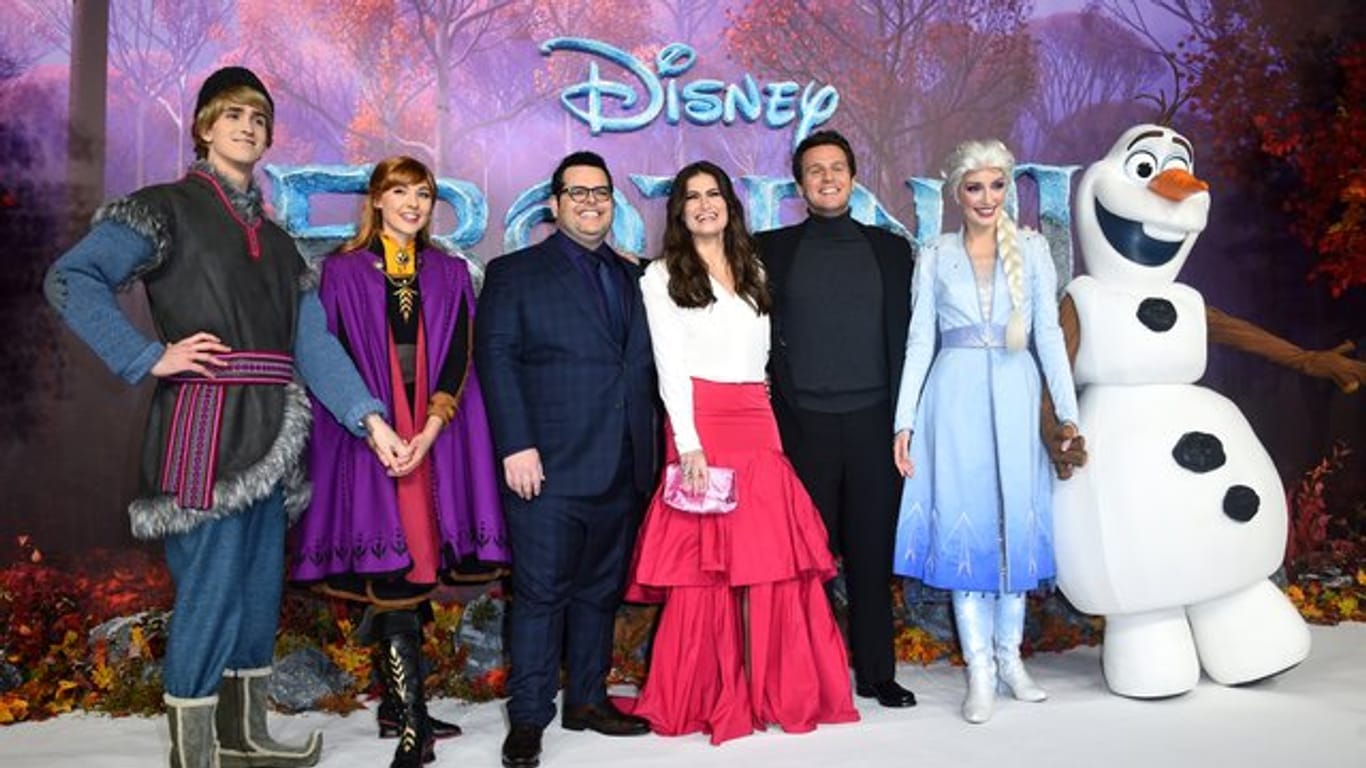 Josh Gad (Olaf), Idina Menzel (Elsa) und Jonathan Groff (Kristoff) bei der Europapremiere von "Die Eiskönigin 2" in London.