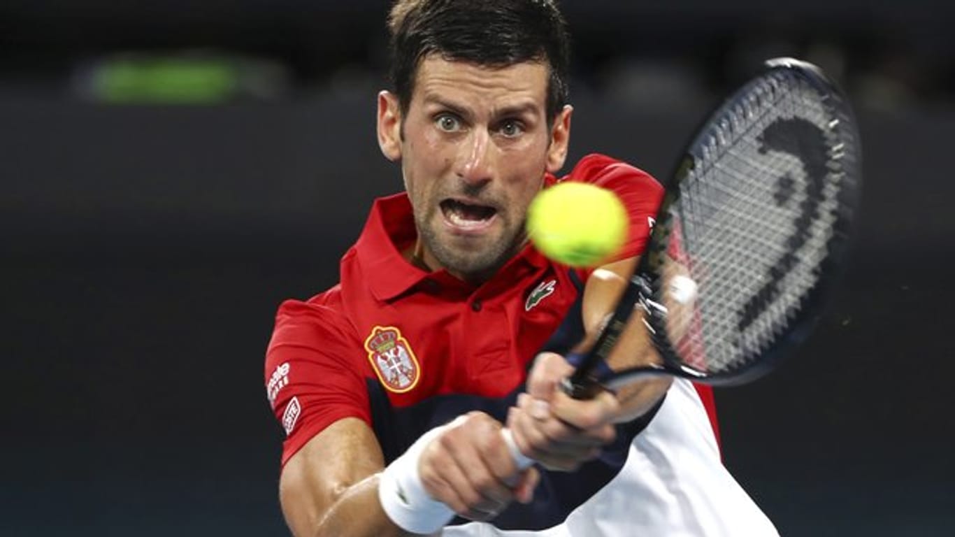 Hat beim ATP Cup mit Serbien einen starken Auftritt: Novak Djokovic in Aktion.