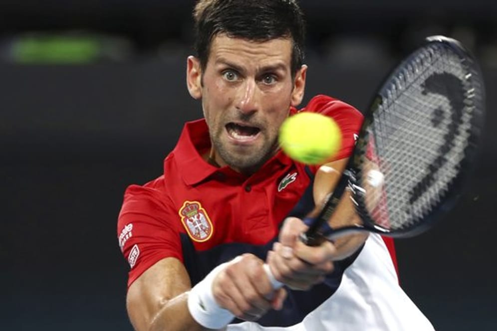 Hat beim ATP Cup mit Serbien einen starken Auftritt: Novak Djokovic in Aktion.