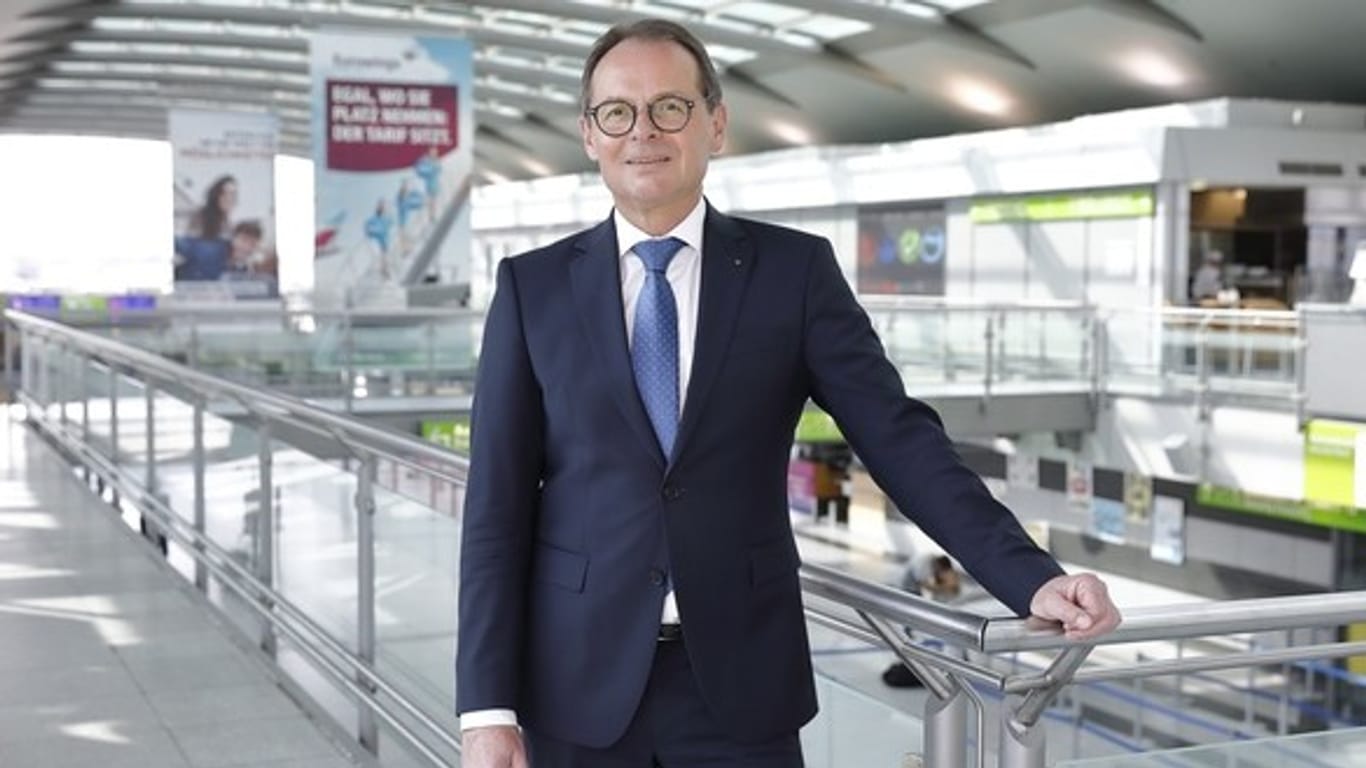Flughafen-Chef Udo Mager: Nach der positiven Bilanz aus 2019 blickt er auch zuversichtlich auf das Jahr 2020.