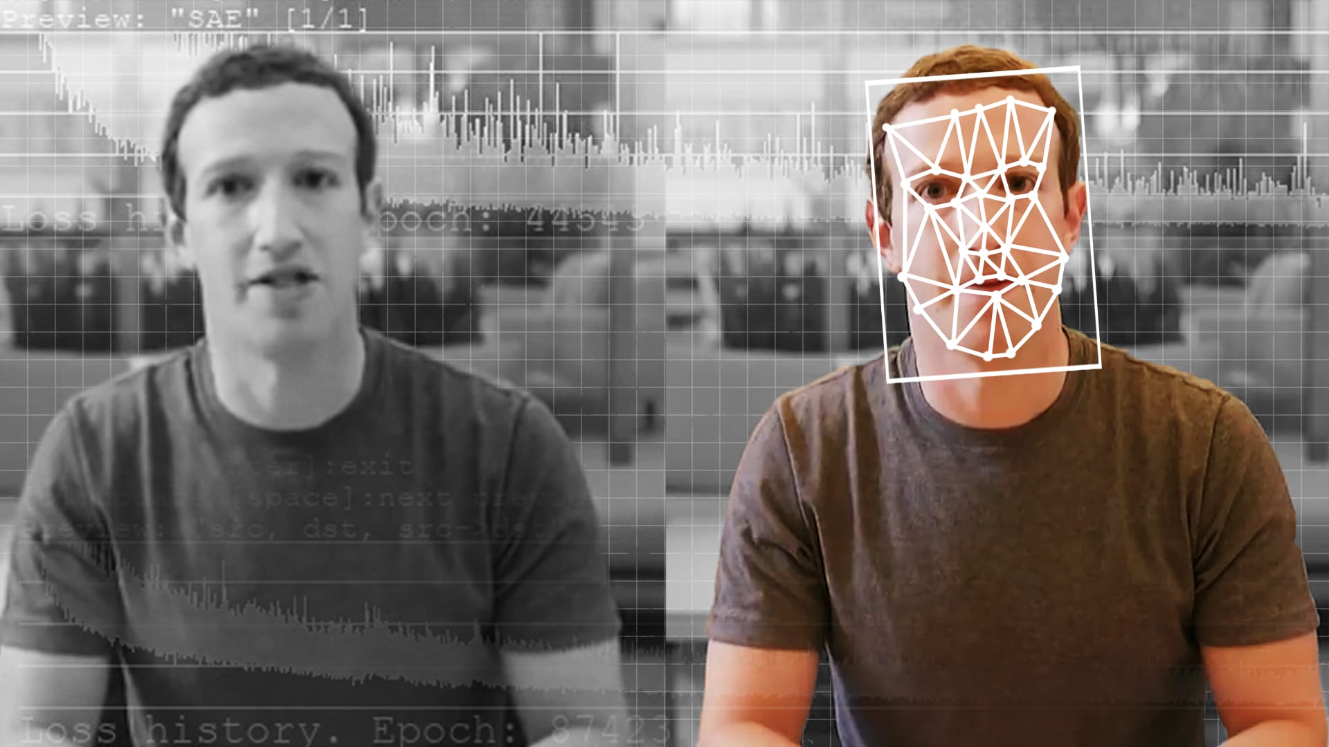 Vergleich zwischen zwei Videos von Mark Zuckerberg: Prominente sind häufig Opfer von Deepfakes.