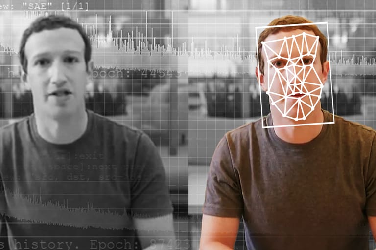 Vergleich zwischen zwei Videos von Mark Zuckerberg: Prominente sind häufig Opfer von Deepfakes.
