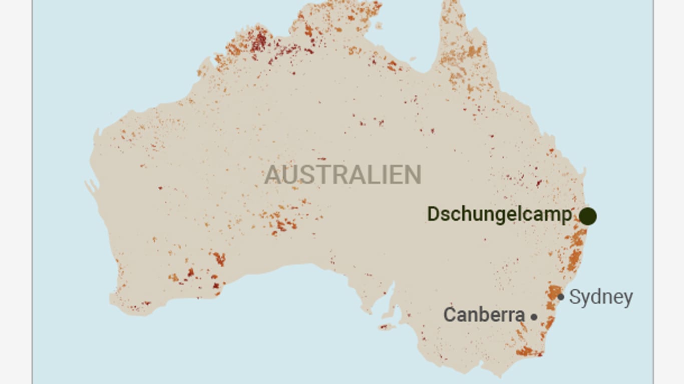 Dschungelcamp: Die Lage in Australien spitzt sich zu, die Brände breiten sich aktuell über die Ostküste Richtung Süden aus