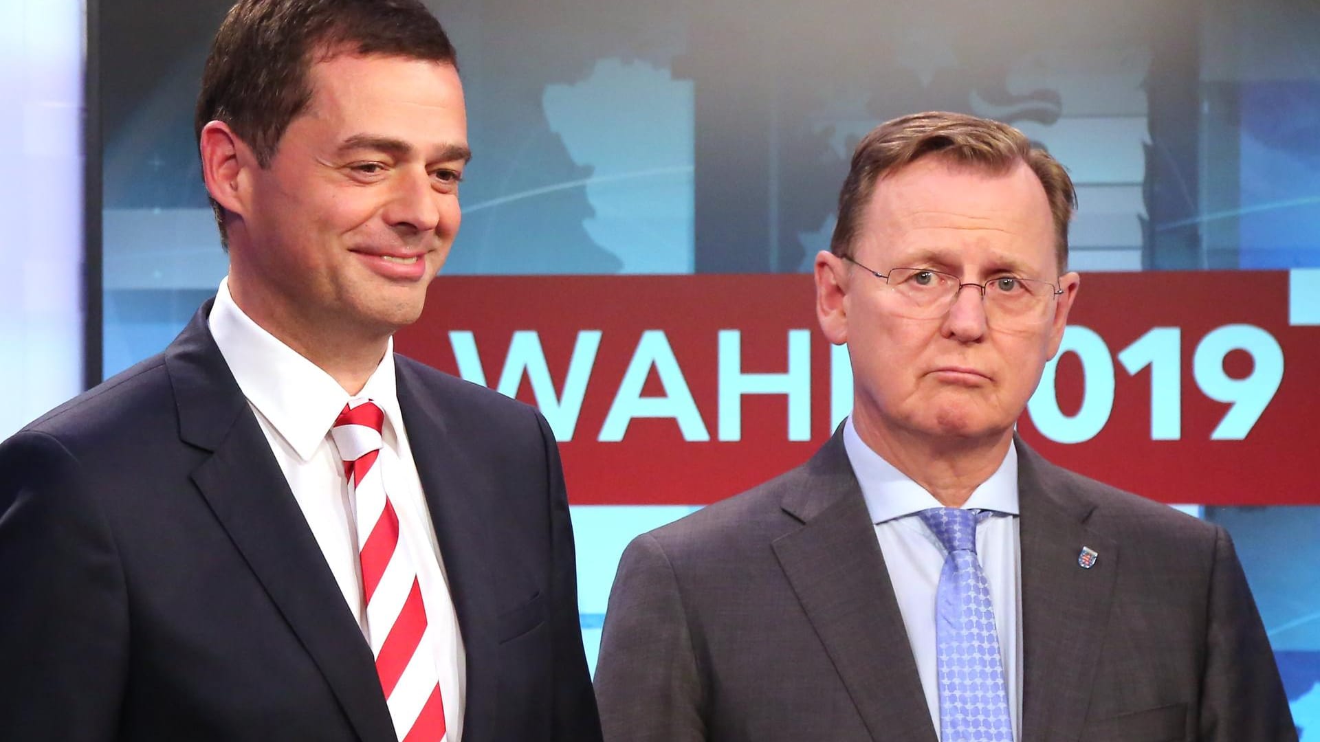 Mike Mohring und Bodo Ramelow: Bald könnten der CDU-Spitzenkandidat Mohring und der bisherige Ministerpräsident Ramelow (Linke) zusammenarbeiten (Archivbild). Mike Mohring und Bodo Ramelow: Bald könnten der CDU-Spitzenkandidat Mohring und der bisherige Ministerpräsident Ramelow (Linke) zusammenarbeiten (Archivbild).