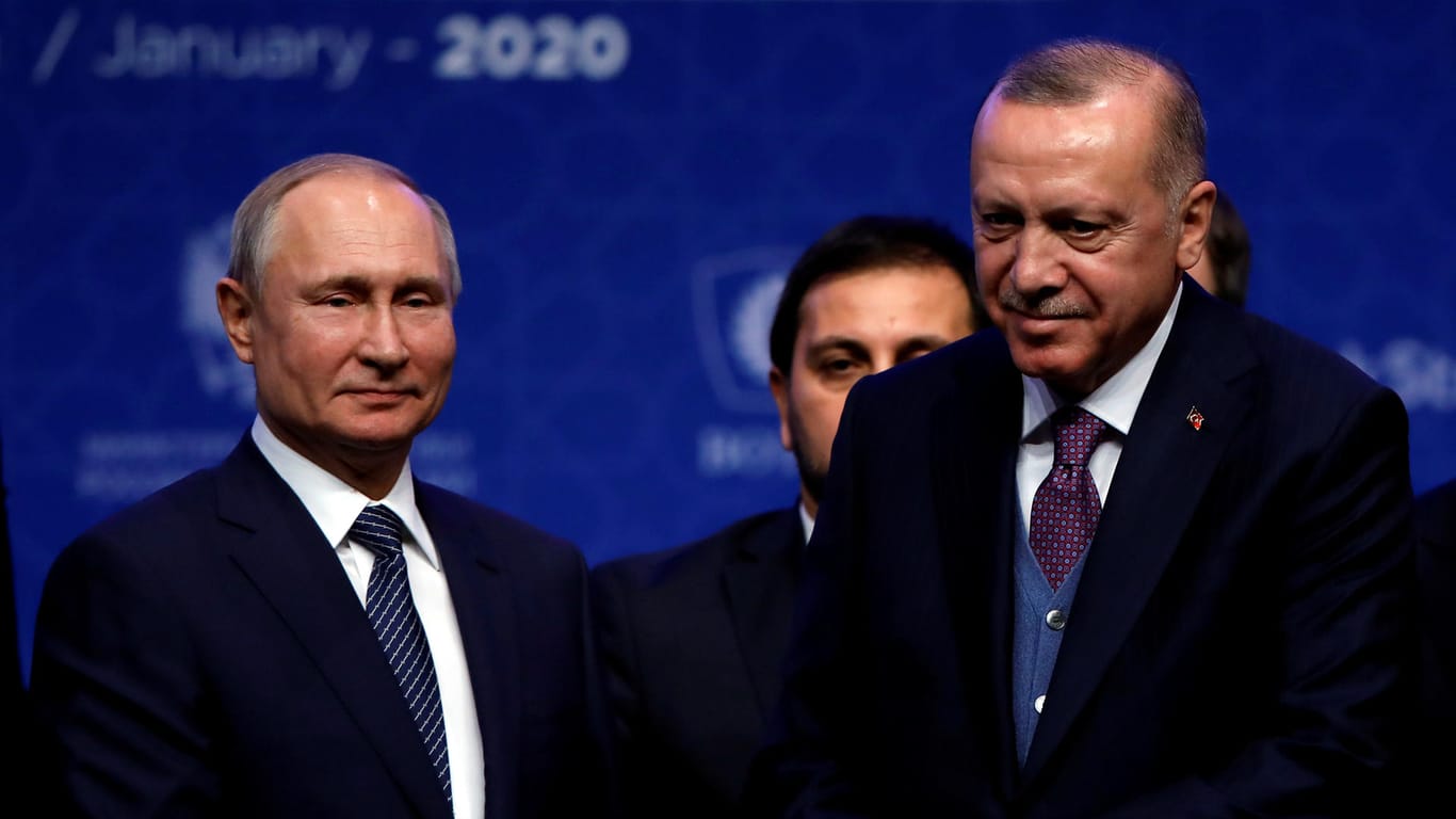 Wladimir Putin und Recep Tayyip Erdogan in Istanbul: Aufruf zu einer Waffenruhe in Libyen.