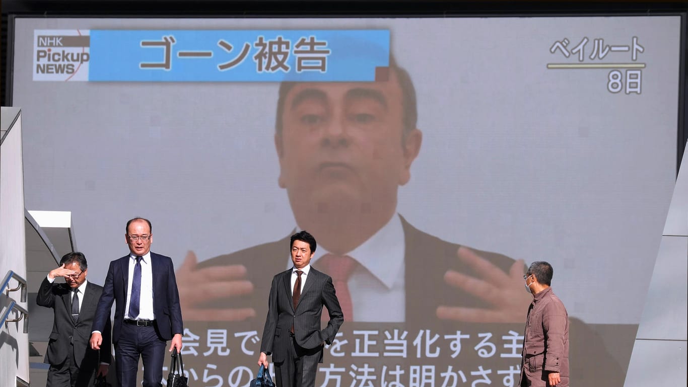 Carlos Ghosn im japanischen TV: Die dortige Justizministerin hat seine Wutrede verurteilt.