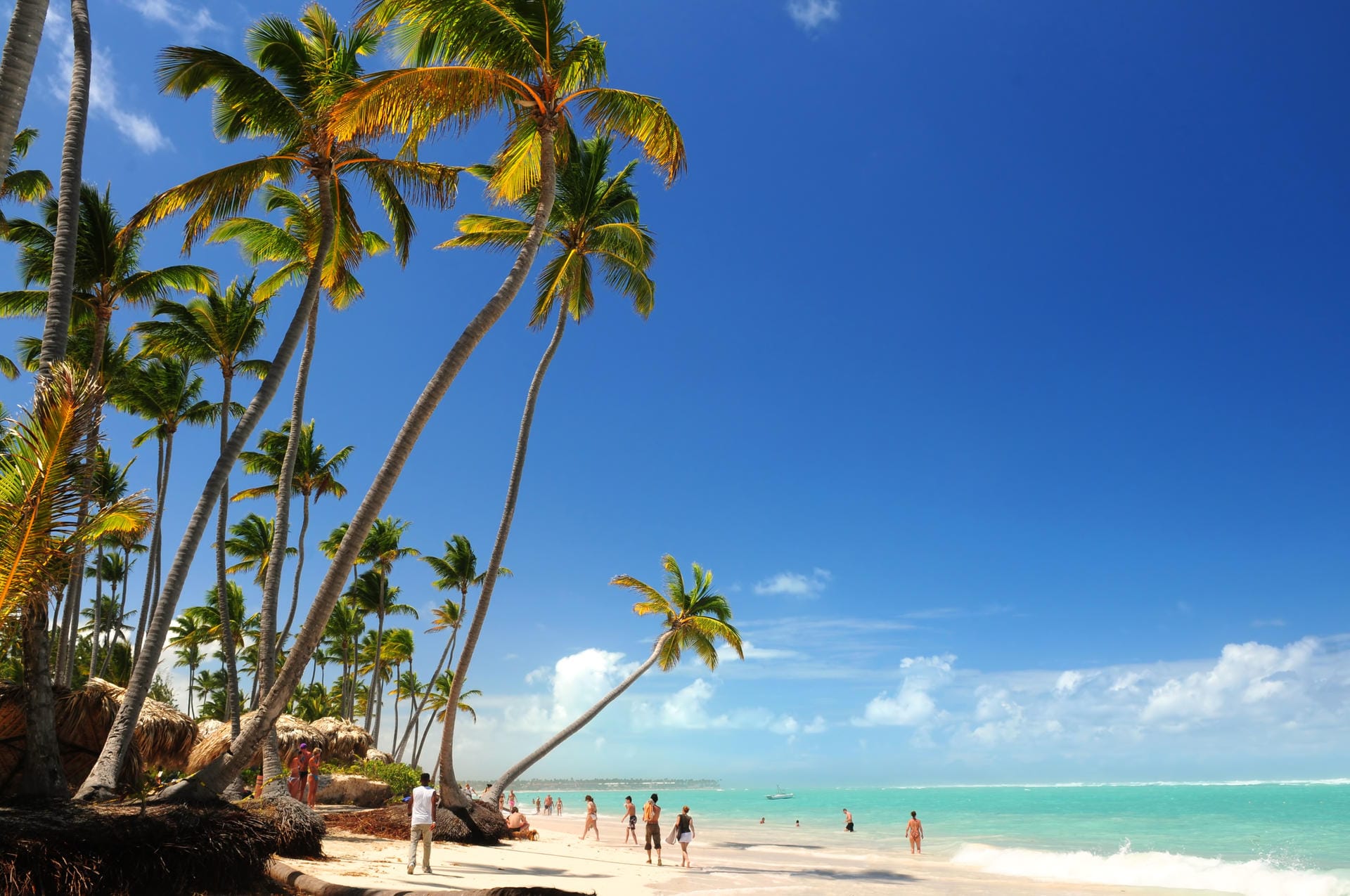 Playa Bávaro: Am neun Kilometer langen Sandstrand der Dominikanischen Republik können Sie entspannen oder auf einem Tretboot übers Wasser fahren.