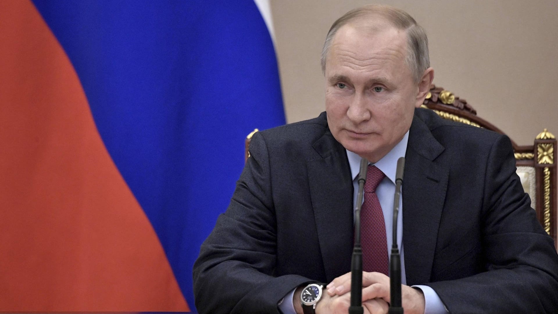 Wladimir Putin: Der russische Präsident hat das Kommando über das Militär. Wladimir Putin: Der russische Präsident hat das Kommando über das Militär.