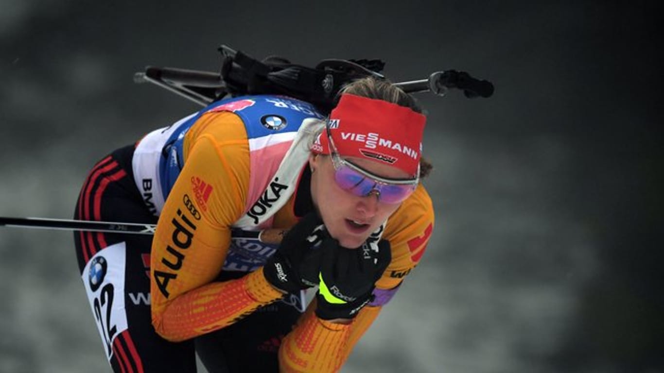 Denise Herrmann zeigte im Sprint in Oberhof eine starke Leistung.