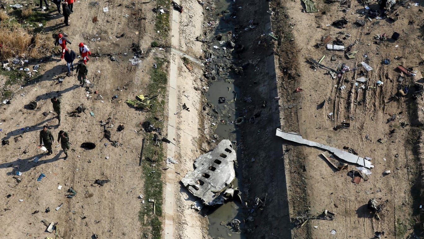 Absturzstelle in Schahedschahr: Flug PS752 verschwand am Mittwochmorgen vom Radar und stürzte im Umland von Teheran ab.
