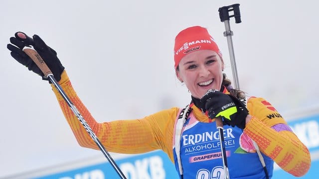 Biathletin Denise Herrmann geht beim Weltcup in Oberhof auch in der Staffel an den Start.