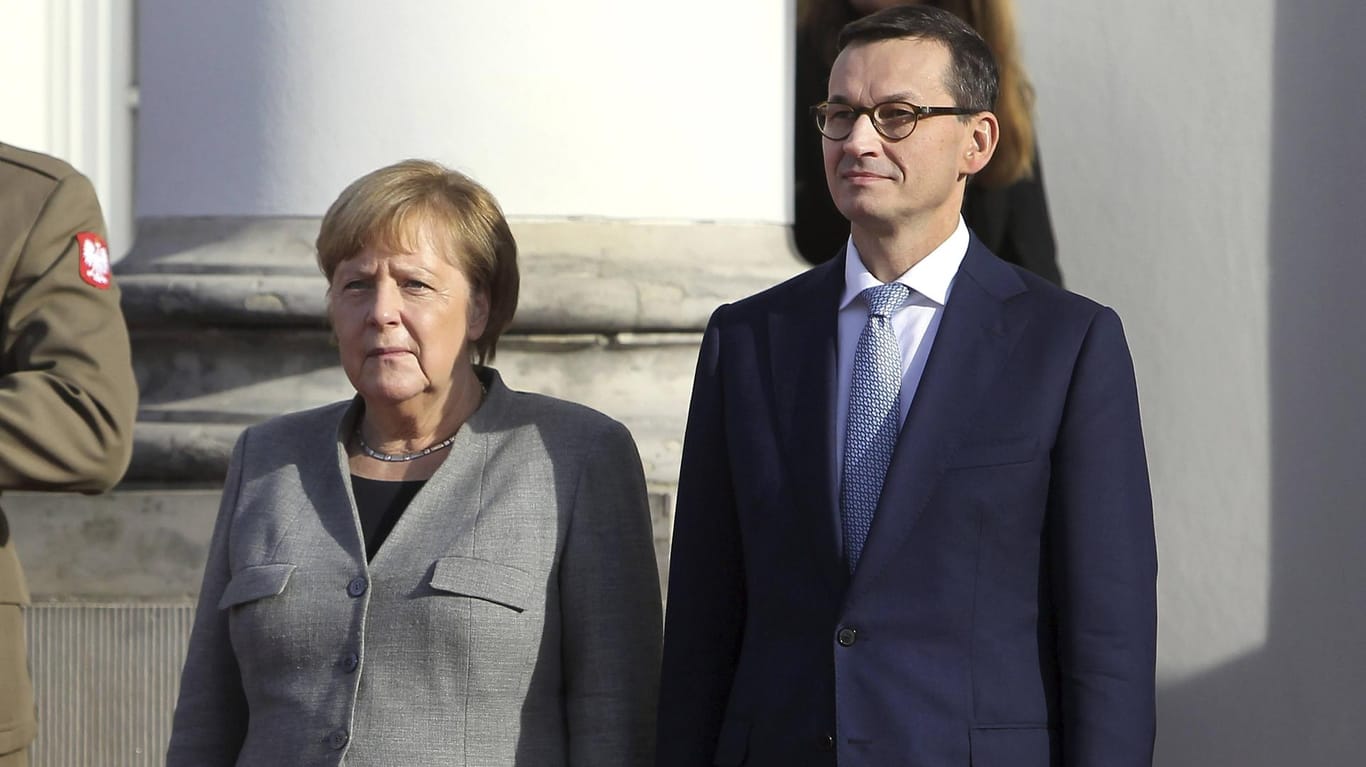 Angela Merkel und Polens Premier Mateusz Morawiecki bei einem Besuch der Kanzlerin in Warschau.