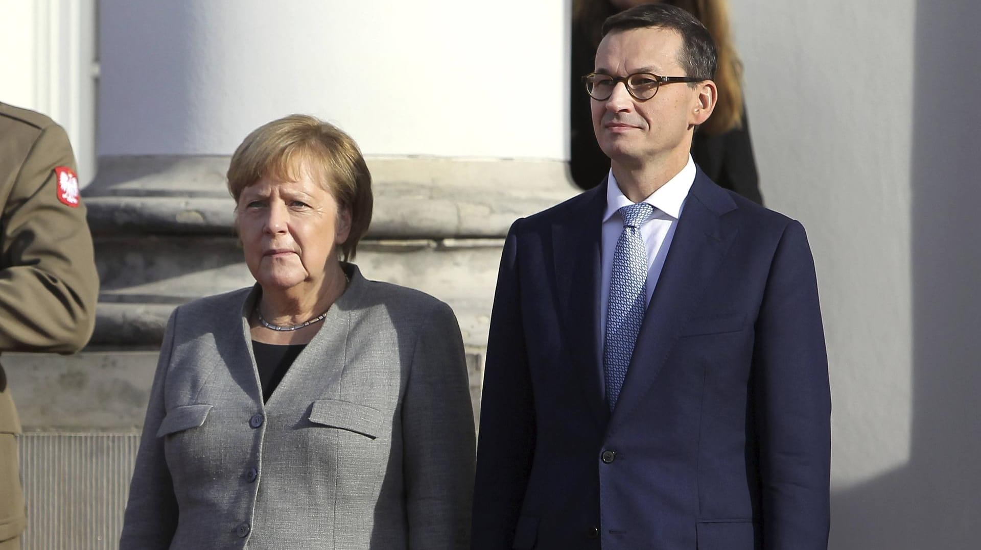 Angela Merkel und Polens Premier Mateusz Morawiecki bei einem Besuch der Kanzlerin in Warschau. Angela Merkel und Polens Premier Mateusz Morawiecki bei einem Besuch der Kanzlerin in Warschau.