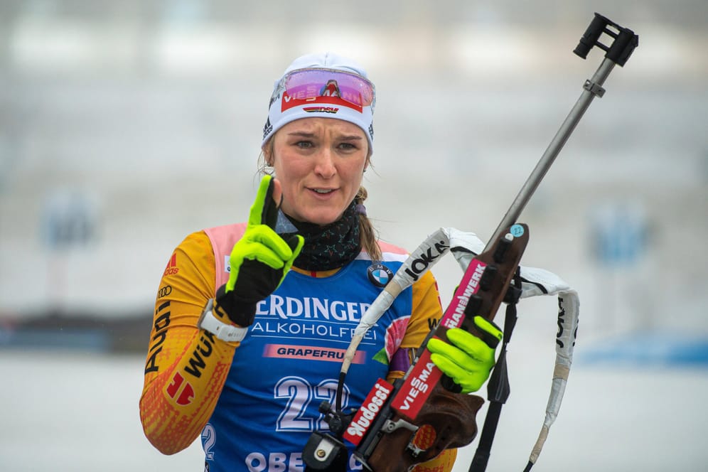 Denise Herrmann beim Sprint in Oberhof.