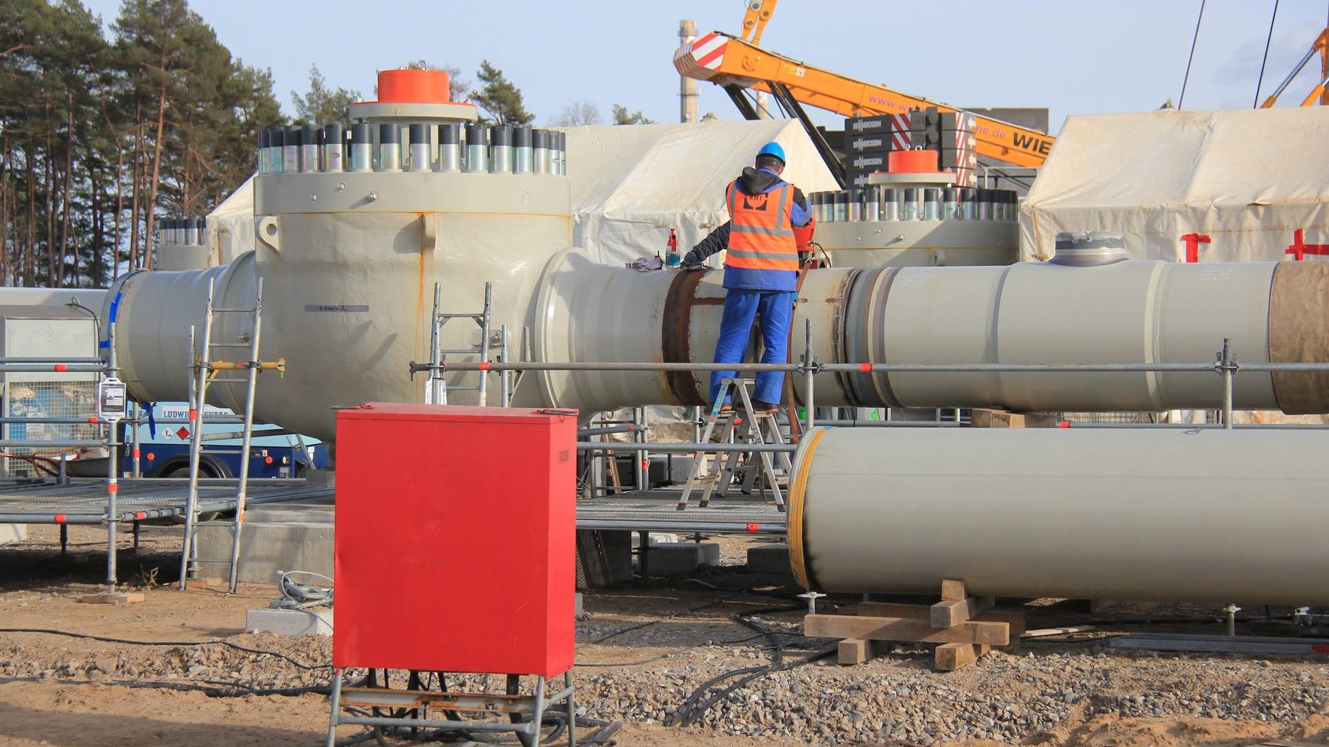 Arbeiten an der North Stream 2 Pipeline bei Greifswald: Gemeinsame Interessen als "Basis für Zusammenarbeit und Kooperation".