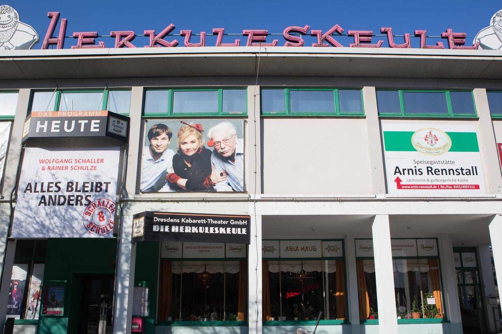 Das Kabarett "Herkuleskeule" in Dresden: Die Randalierer verschwanden, bevor die Polizei eintraf.