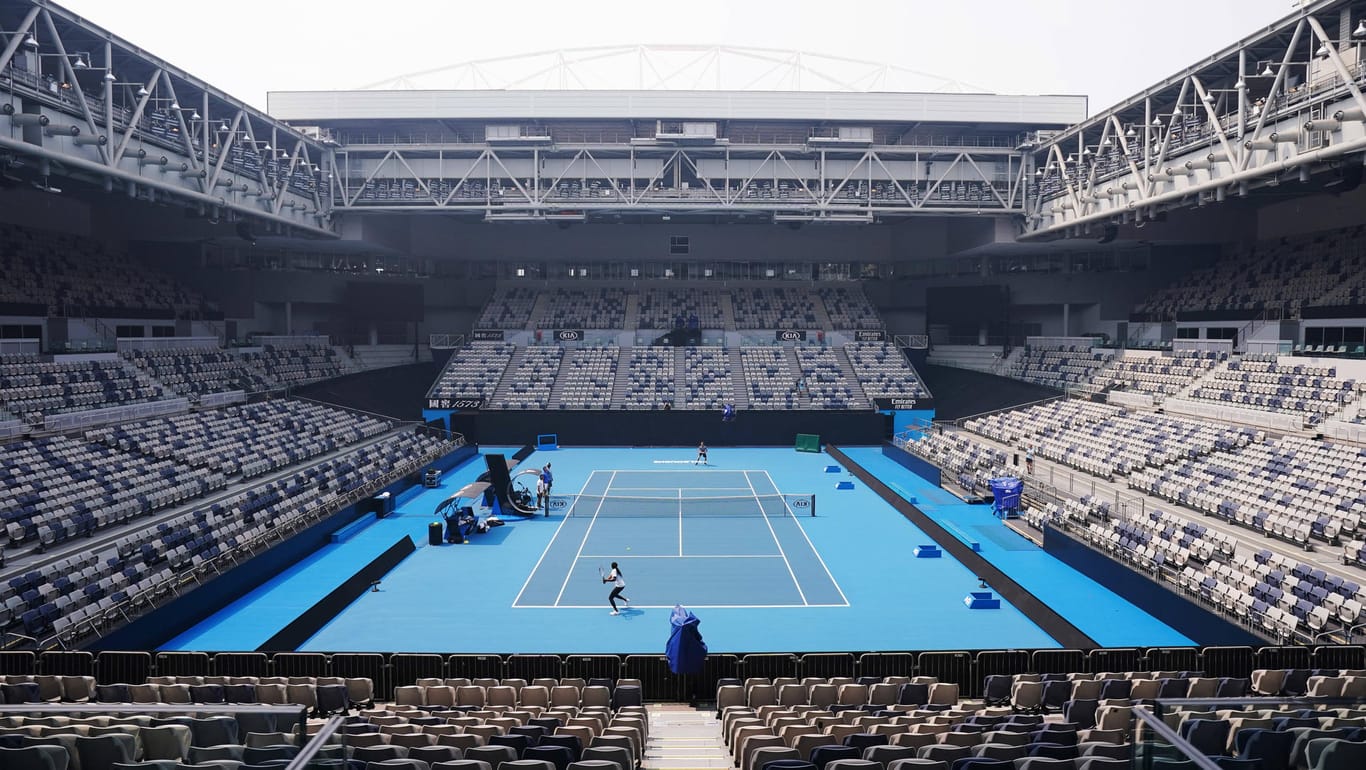 Die Melbourne Arena: Die Trainingseinheiten auf diesem Court mussten verschoben werden.