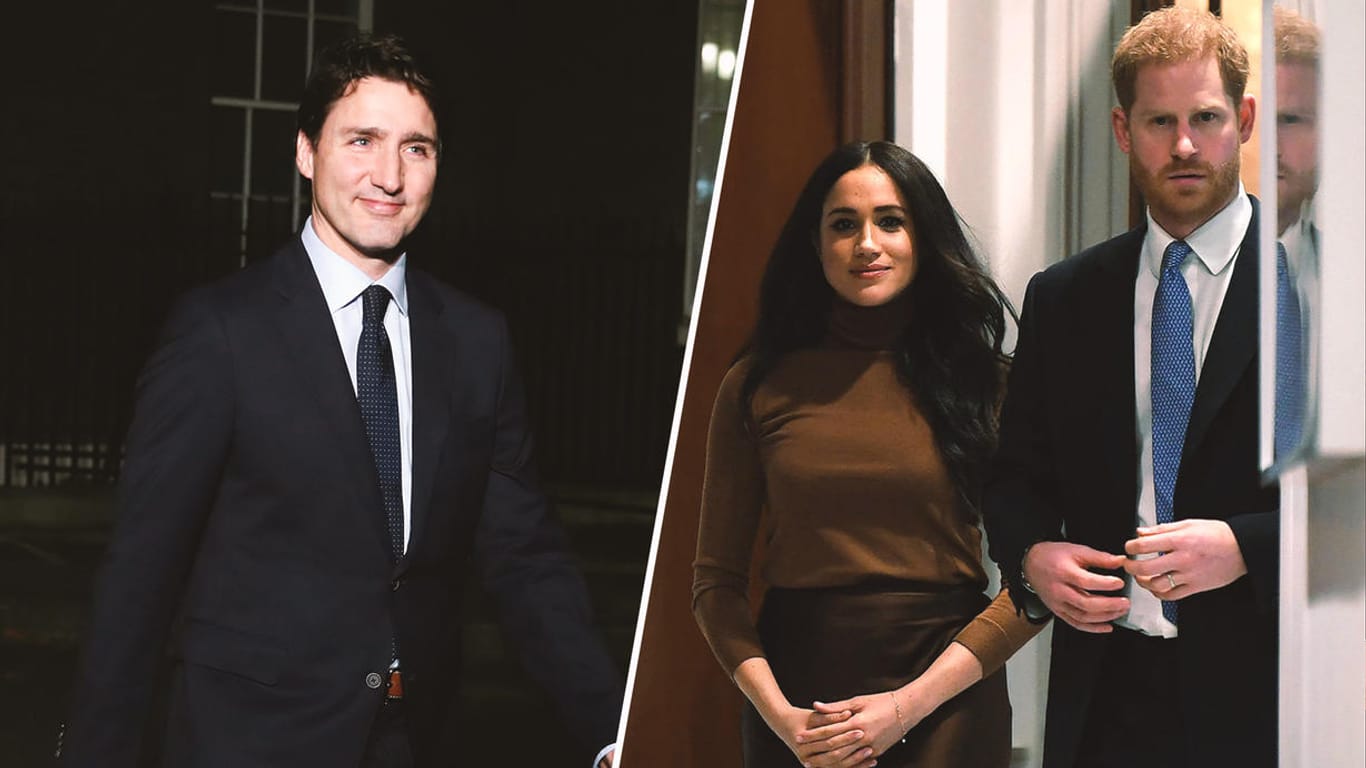 Justin Trudeau und Harry und Meghan: Die beiden wollen nach Kanada ziehen, Ersterer sieht noch Diskussionsbedarf.