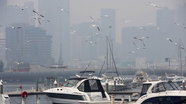 In Melbourne an der Südostküste Australiens ist die Luftqualität rekordverdächtig schlecht. In Melbourne an der Südostküste Australiens ist die Luftqualität rekordverdächtig schlecht.
