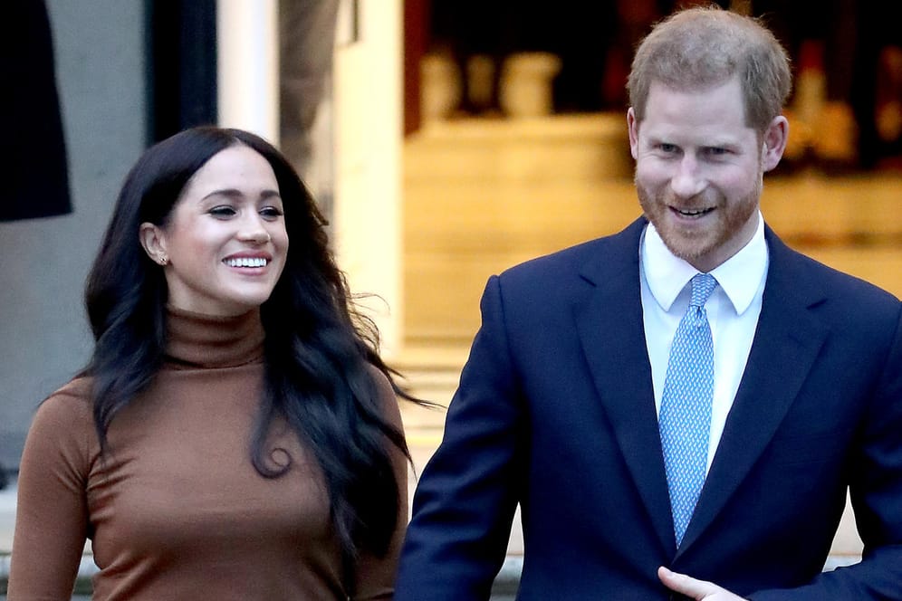 Prinz Harry und Meghan verlassen am 7. Januar das Canada House in London.