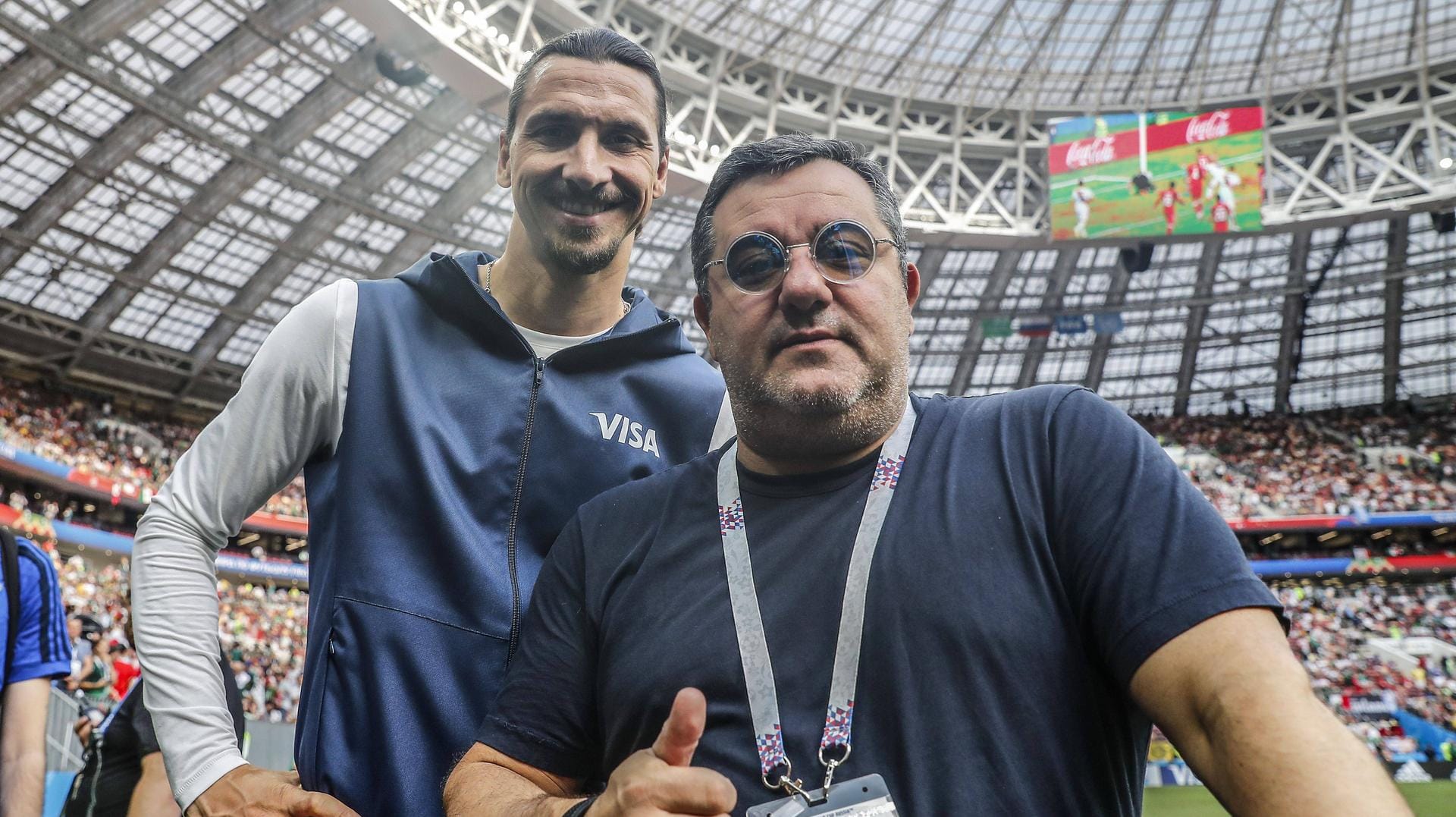Mino Raiola (re.) ist auch Berater des schwedischen Weltstars Zlatan Ibrahimovic (li.).